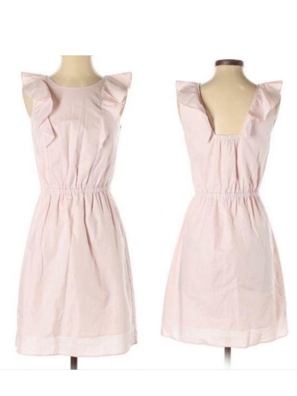 J. Crew Pink Sleeveless Ruffle shift Dress ladies 18